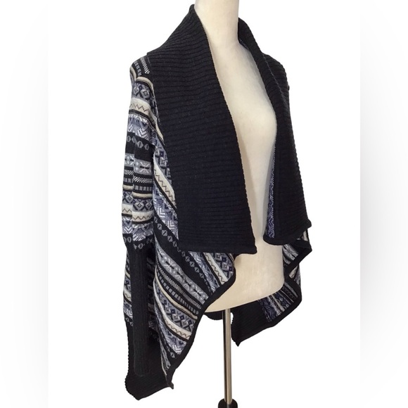 Juliette Jake Waterfall Sweater Open Cardigan Size PS Wool Blend Pockets - Picture 3 of 7